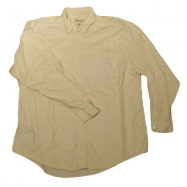 Mens Yellow EDDIE BAUER Button Down Shirt Large