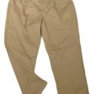 Mens Khaki ALAN FLUSSER Pleated Adj Waist Casual Pants 42 X 31 100% Cotton