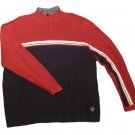 Mens Blue Maroon Off White EDDIE BAUER Half Zip Sweater Large