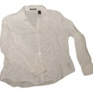 Womens White LIZ CLAIBORNE Button Front Blouse 14