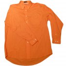 Mens Orange HAROLD POWELL Long Sleeve Shirt Medium 100% Cotton