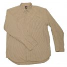 Mens Brown Gray White DOCKERS Button Down Shirt Large