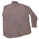 Mens Gray Tan Purple ALAN FLUSSER Flannel Button Down Shirt Medium