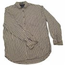 Mens Blue Off White Tan HAGGAR Flannel Long Sleeve Shirt Large