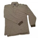 Mens Gray Off White DANIEL CREMIEUX Pullover Half Button Shirt Small