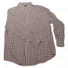 Mens Gray Maroon White TRADER BAY Button Down Shirt Large
