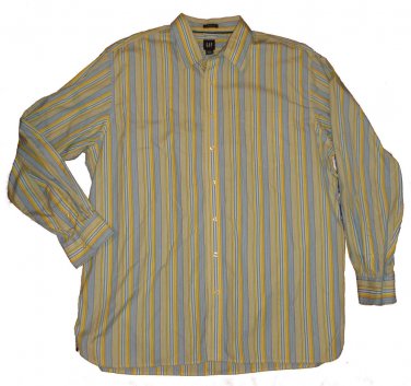 Mens Blue Yellow White GAP Classic Fit Shirt XXL