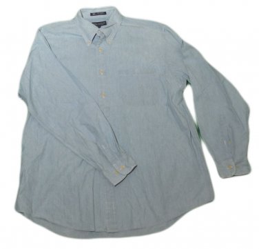 Mens Blue JOHN ASHFORD Button Down Shirt Large