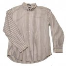 Mens Gray Maroon White DOCKERS Button Down Shirt Large