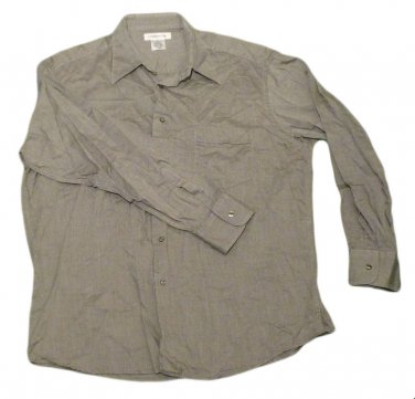 Mens Gray CLAIBORNE Button Down Shirt XL