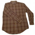 Mens Brown Green ROUNDTREE & YORKE Button Down Shirt Large