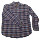 Mens Brown Blue Gray ST JOHNS BAY Flannel Button Down Shirt Large