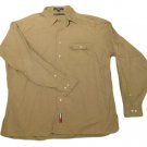 Mens Brown TOMMY HILFIGER Long Sleeve Shirt L Large 16 100% Cotton