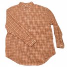 Mens Brown Orange White STRUCTURE Button Down Shirt Large