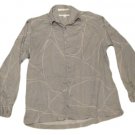 Mens Gray White PERRY ELLIS Button Down Shirt Large
