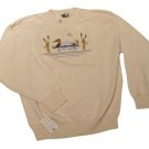 Mens Off White SUTTER & GRANT Pullover Sweater Large 100% Cotton NWT