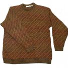 Mens Brown Rust Green GEOFFREY BEENE Pullover Sweater Large