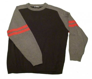 Mens Gray Black Red ROUNDTREE & YORKE Pullover Sweater XL