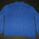 Mens Blue CHAPS RALPH LAUREN Half Zip Sweater Medium 100% Cotton