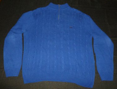 Mens Blue CHAPS RALPH LAUREN Half Zip Sweater Medium 100% Cotton