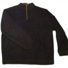 Mens Black Brown CARIBBEAN JOE Reversible Half Zip Pullover Sweater Large