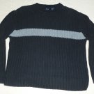 Mens Black Gray GAP Pullover Sweater Large