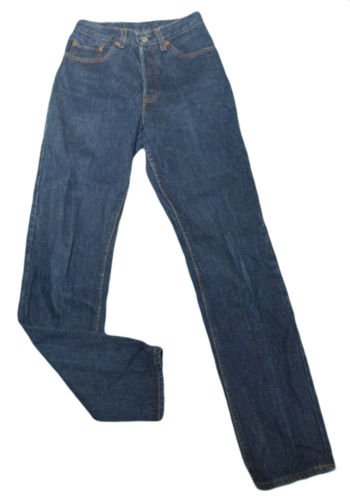 Womens Blue LEVIS Button Fly Denim Jeans 7 X 32 100% Cotton