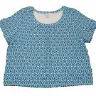 Womens Blue White CROFT & BARROW Blouse Shirt 1X
