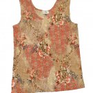 Womens Brown Red Green LIZ BAKER Pullover Sleeveless Blouse Medium
