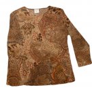 Womens Brown Black Maroon MASSINI Pullover Blouse Small