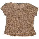 Womens Brown Tan BRIGGS NEW YORK Pullover Blouse PL