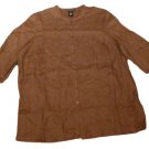 Womens Brown SARAH SPENCER Button Front Blouse 2X