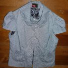 Womens Blue White 21 Blouse Medium