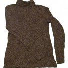 Womens Black Brown MERONA Animal Print Turtleneck Shirt M/M
