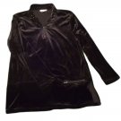 Womens Black ERIN LONDON Pullover Half Zip Blouse Large