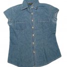 Womens Blue AMERICAN OUTPOST Button Down Denim Blouse Small