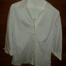 DANA BUCHMAN Women's Blouse/Shirt - White - Size 10 - EUC*