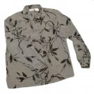 Womens Black Gray NAPA VALLEY Button Front Blouse 12