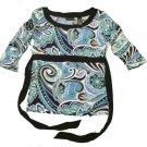Womens Black Blue White NEW YORK & CO Stretch Pullover Blouse XS