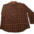 Mens Maroon Gray Brown VAN HEUSEN Button Down Shirt XL