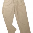 Mens Tan ROUNDTREE & YORKE Pleated Casual Pants 36 X 30 Linen Blend