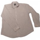 Mens Gray Brown DOCKERS Button Down No Wrinkles Stain Defender Shirt XL