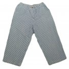 Womens Blue White ALIA Casual Capris 10