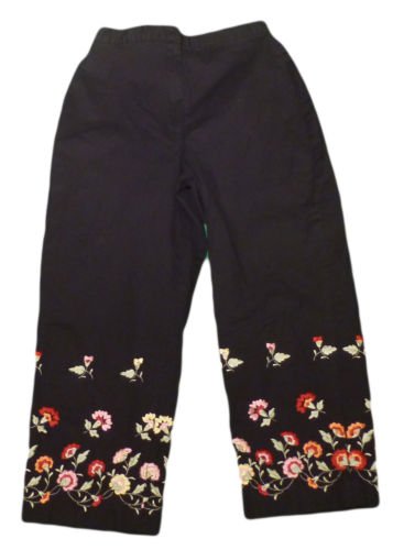 Womens Black LARRY LEVINE Stretch Capris 6P