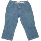 Womens Blue CAROLINA BLUES Denim Capris 16W