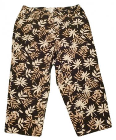 Womens Black Brown Tan COVINGTON Stretch Capris 14