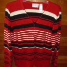 LIZ CLAIBORNE Womens Sweater Blouse Combo Red Black White Size Small