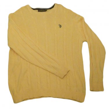 Mens Yellow U S POLO ASSN Pullover Sweater XL