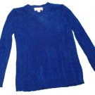 Womens Blue CASUAL CORNER ANNEX V-Neck Sweater 8P