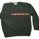 Mens Green Maroon Creme EDDIE BAUER Pullover Sweater Large
